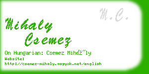 mihaly csemez business card